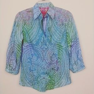 Robert Graham | Button Down 3/4 sleeve top